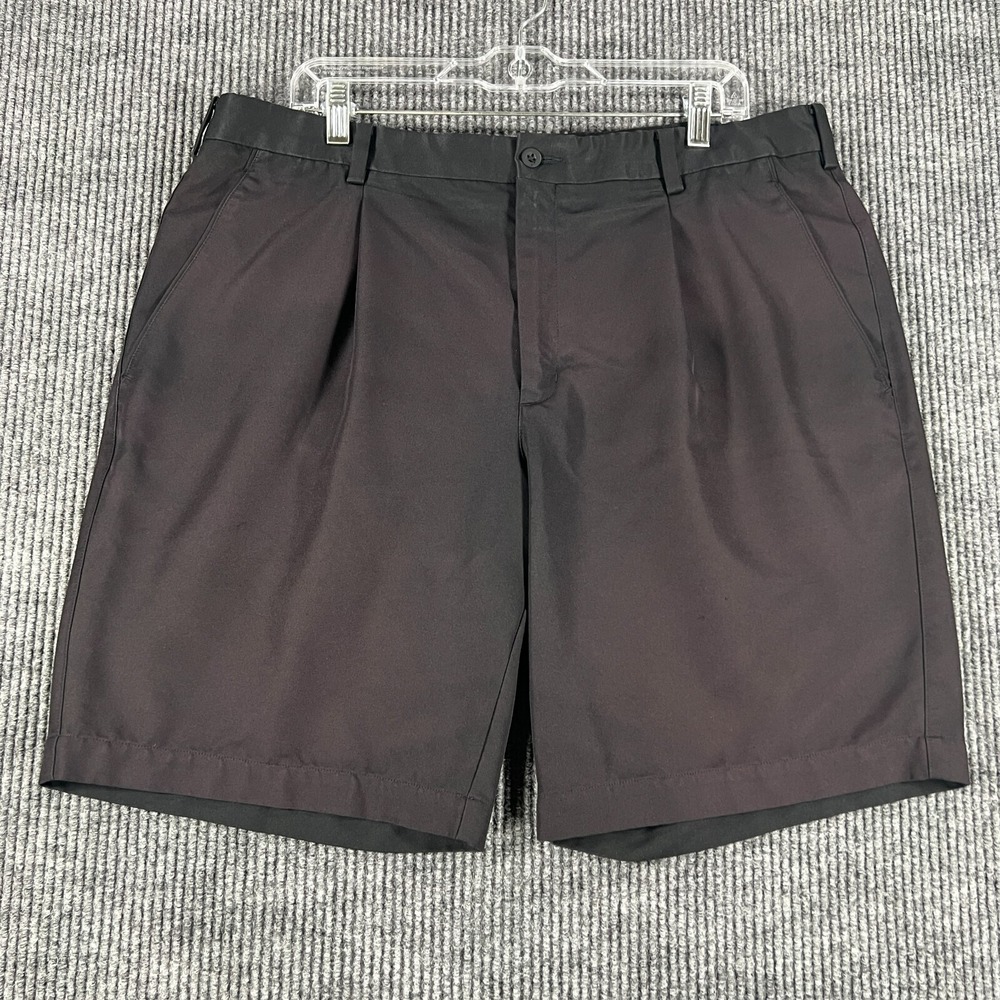 Nike Shorts Golf Dri-Fit Mens Size 38 Solid Black Chino Golf Lightweight Sharp